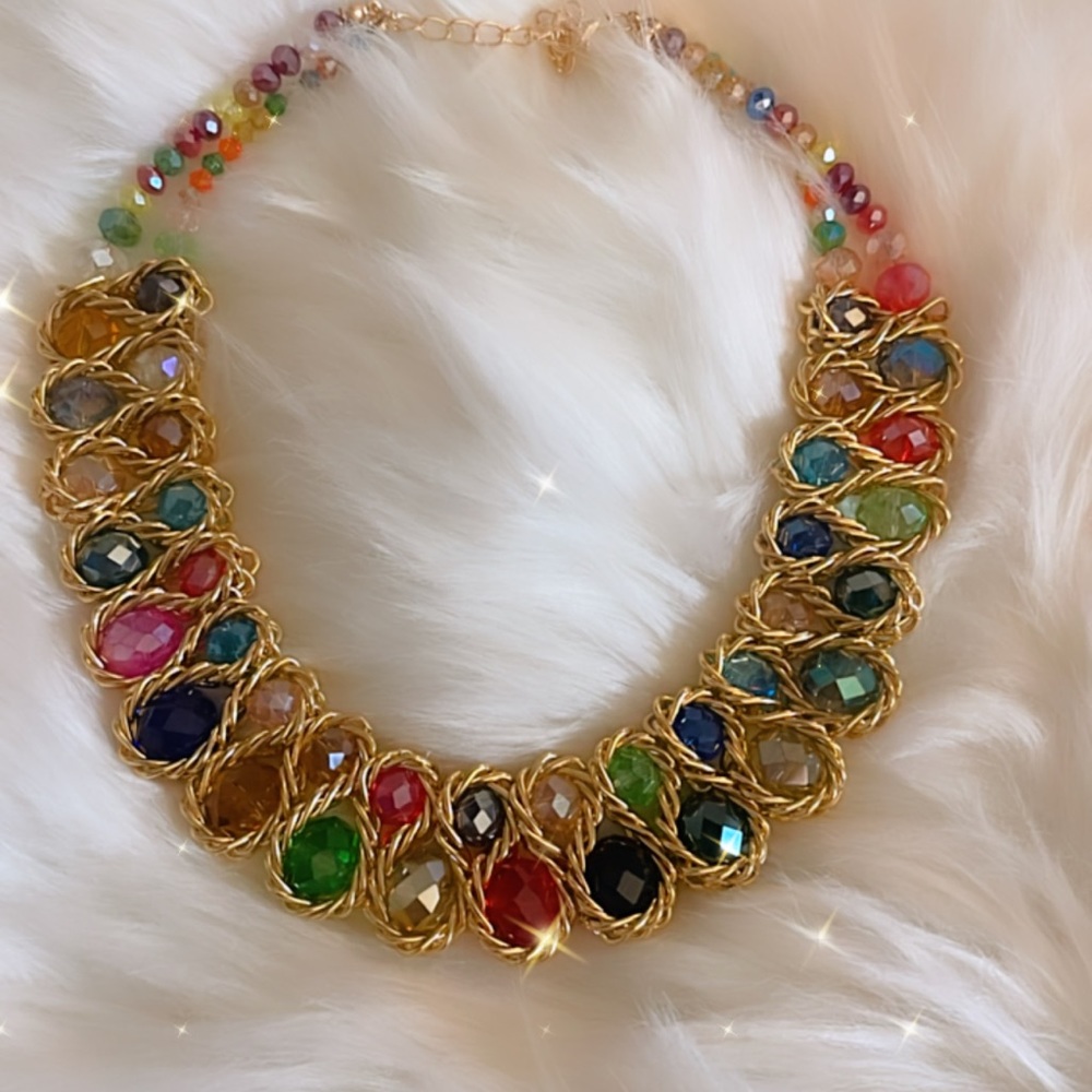Glass bead necklace